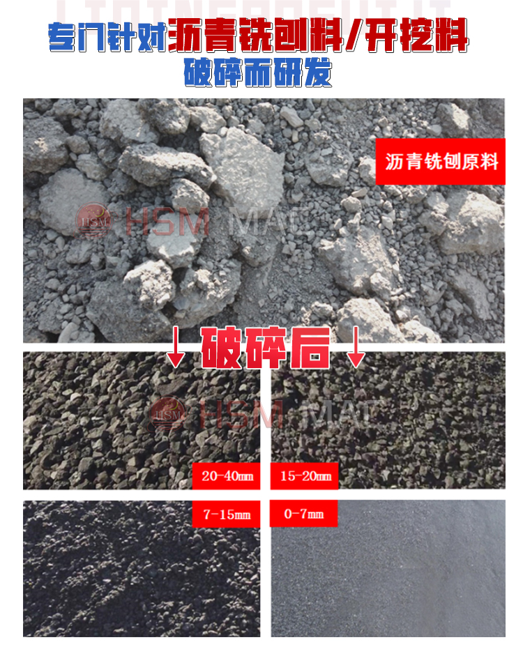 瀝青銑刨料破碎篩分設(shè)備 廢舊瀝青回收料破碎篩分機 公路廢舊瀝青混合料破碎篩分設(shè)備 銑刨料雙齒輥破碎機 